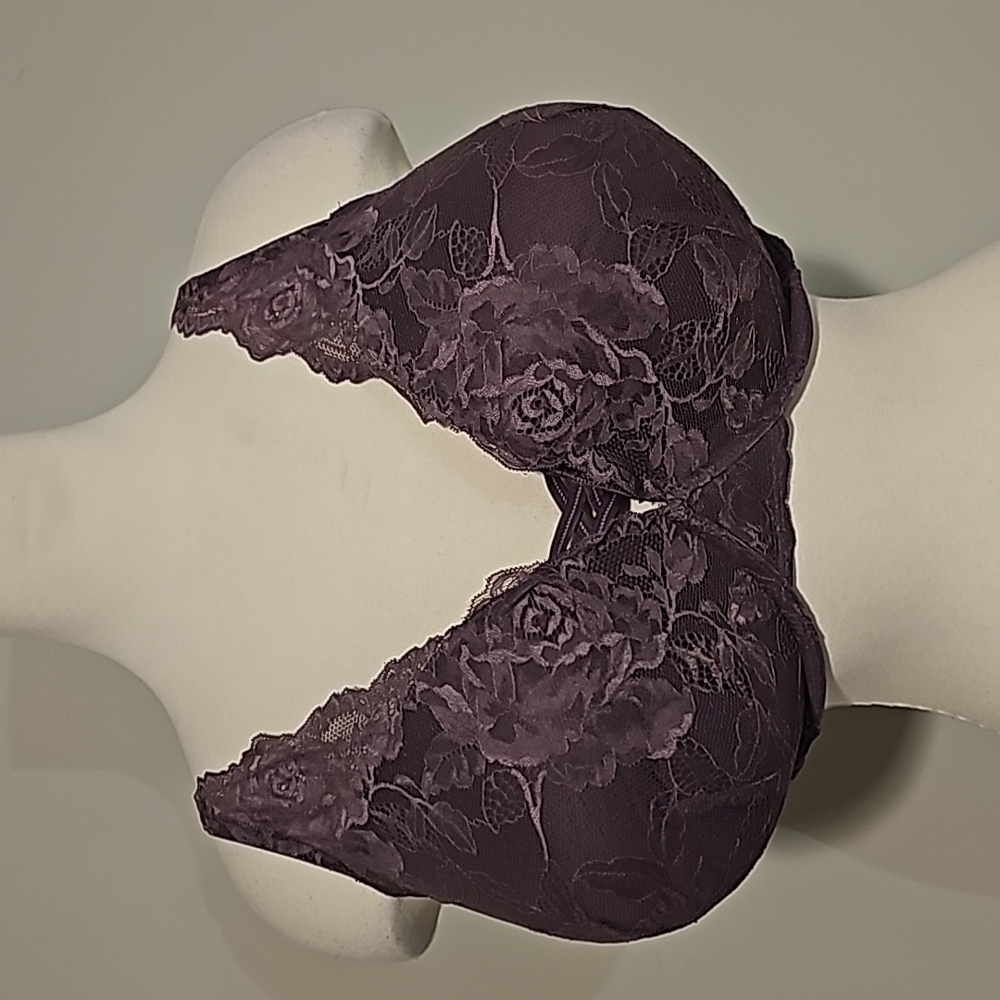 Torrid Curve XO Push-Up Plunge Convertable X Lace Black 46DDD Lilac Lace VGUC
